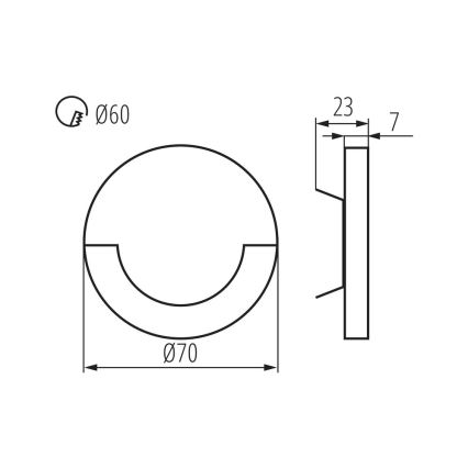 LED-wandarmatuur voor trappen SOLA LED/0,8W/12V 3000K inclusief montagedoos