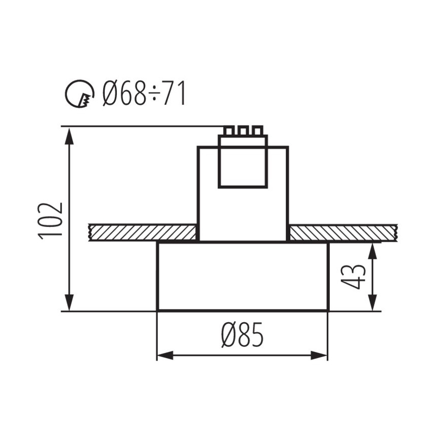 Inbouw Lamp MINI RITI 1xGU10/25W/230V wit/goud