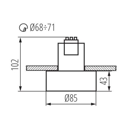 Inbouw Lamp MINI RITI 1xGU10/25W/230V zwart/wit