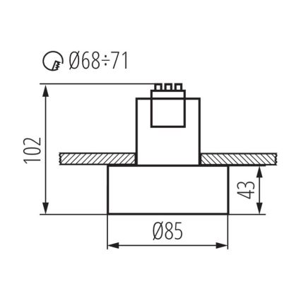 Inbouw Lamp MINI RITI 1xGU10/25W/230V zwart