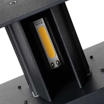 LED buitenwandlamp met bewegings- en schemersensor REKA LED/7W/230V IP54 antraciet hoekig