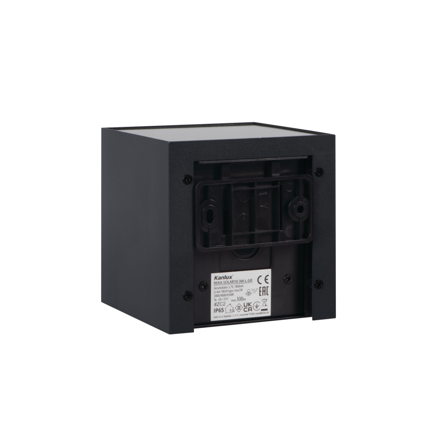 LED zonne-wandlamp met sensor REKA LED/3W/3,7V 1800 mAh 3000/4000/6500K IP65 antraciet