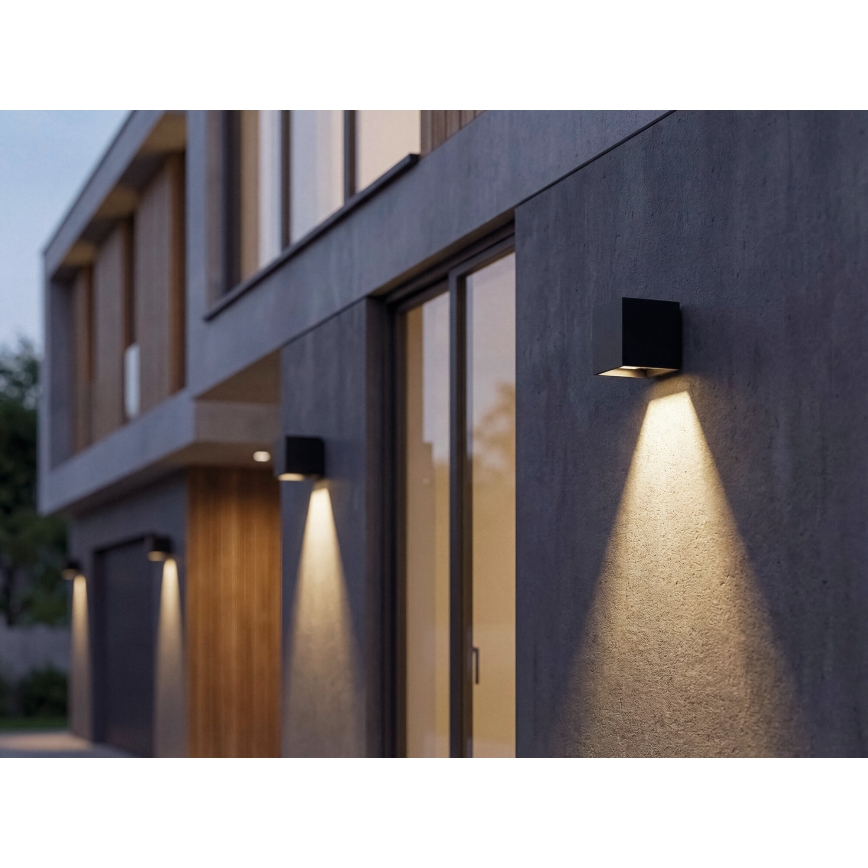 LED zonne-wandlamp met sensor REKA LED/6W/3,7V 1800 mAh 3000/4000/6500K IP65 zwart