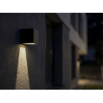 LED zonne-wandlamp met sensor REKA LED/6W/3,7V 1800 mAh 3000/4000/6500K IP65 zwart