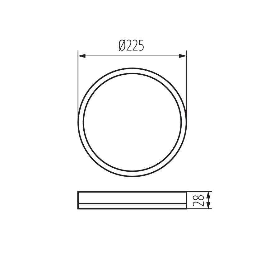 LED Badkamer plafondlamp AZPO LED/11,8W/230V diameter 22,5 cm IP54 zwart
