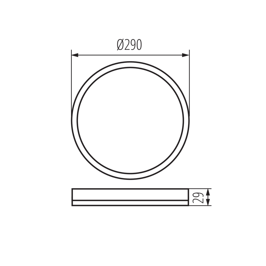 LED Badkamer plafondlamp AZPO LED/18,5W/230V diameter 29 cm IP54 zwart