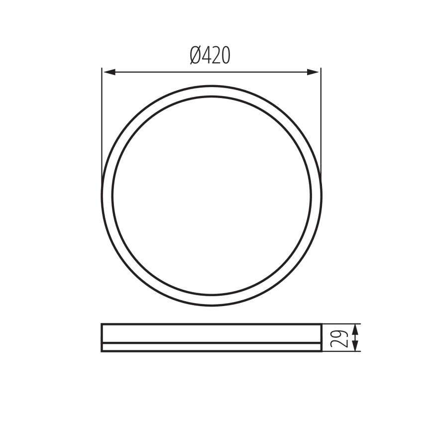 LED Badkamer plafondlamp AZPO LED/22W/230V diameter 42 cm IP54 zwart