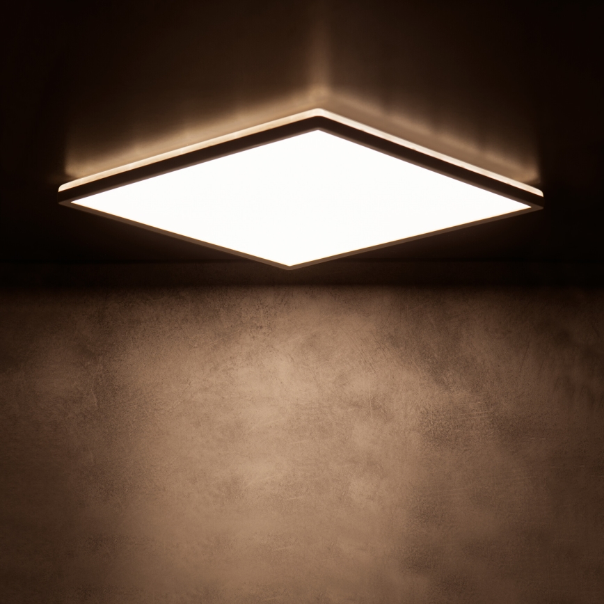 LED plafondlamp AZPO LED/12,3W/230V 3000/4000/6000K 22,5x22,5 cm IP54 zwart