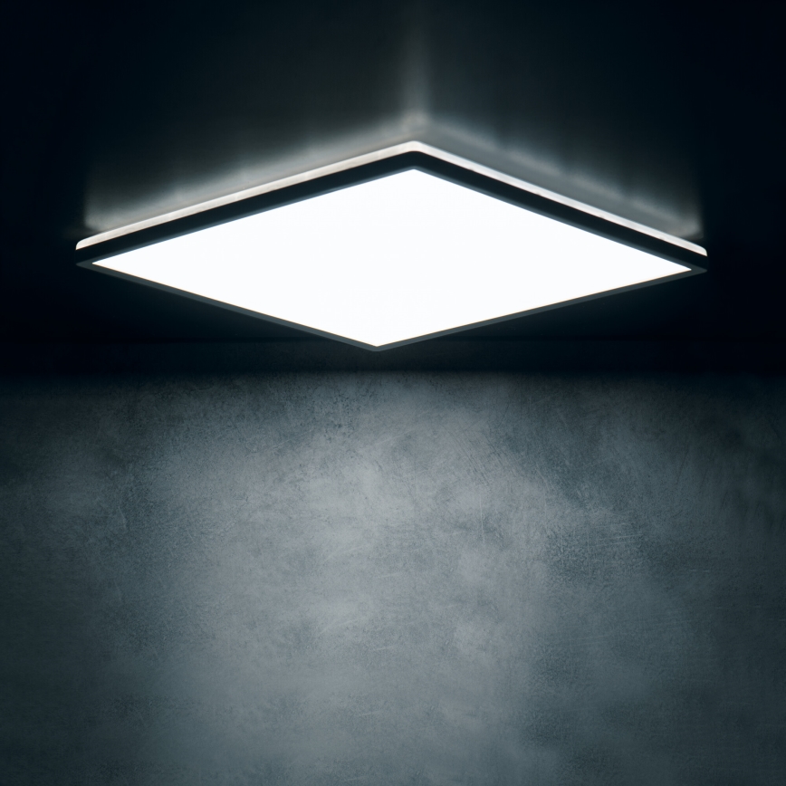 LED plafondlamp AZPO LED/12,3W/230V 3000/4000/6000K 22,5x22,5 cm IP54 zwart
