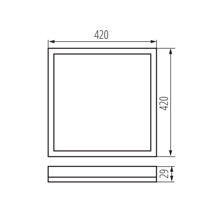 LED plafondlamp AZPO LED/22W/230V 3000/4000/6000K 42x42 cm IP54 zwart
