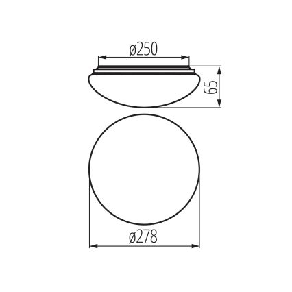 LED plafondlamp voor badkamer met bewegings- en schemersensor CORSO LED/12W/230V 3000/4000/6500K pr. 27,8 cm IP44