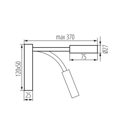 Flexibele LED-lamp TONIL LED/3,3W/230V zwart/goud
