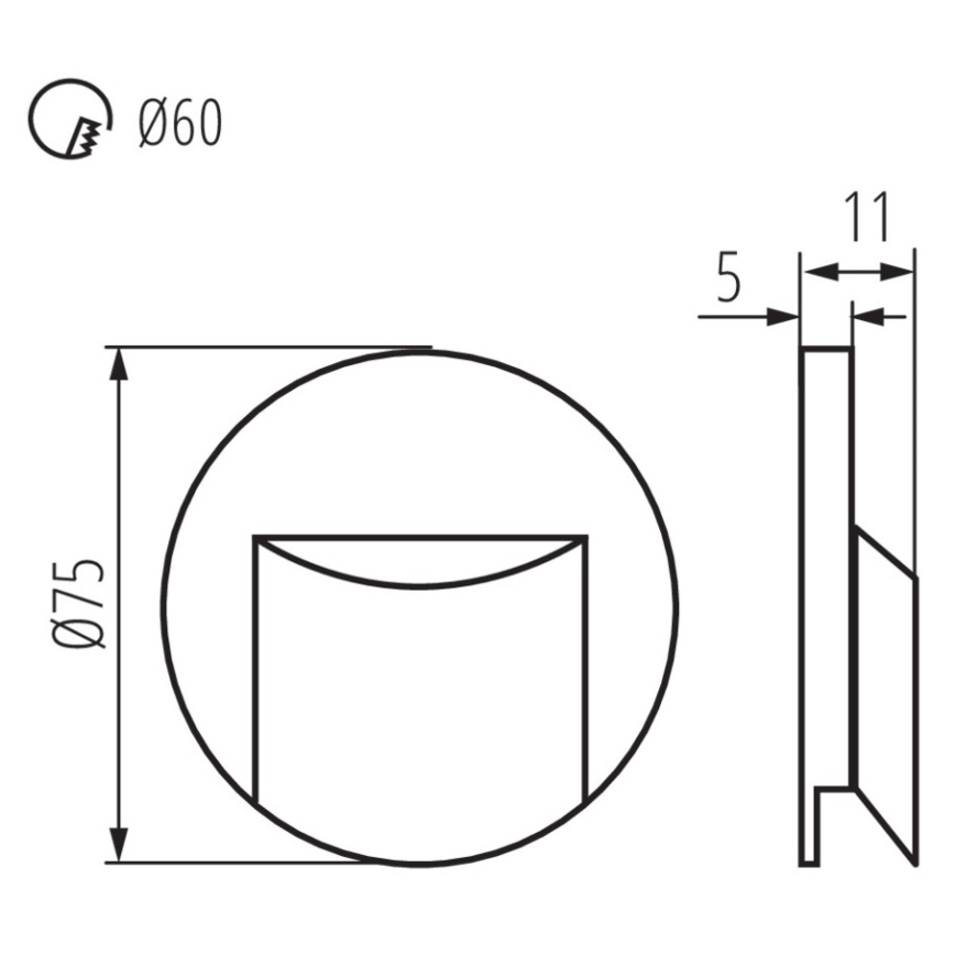 LED-trapverlichting ERINUS LED/0,8W/12V 3000K zwart