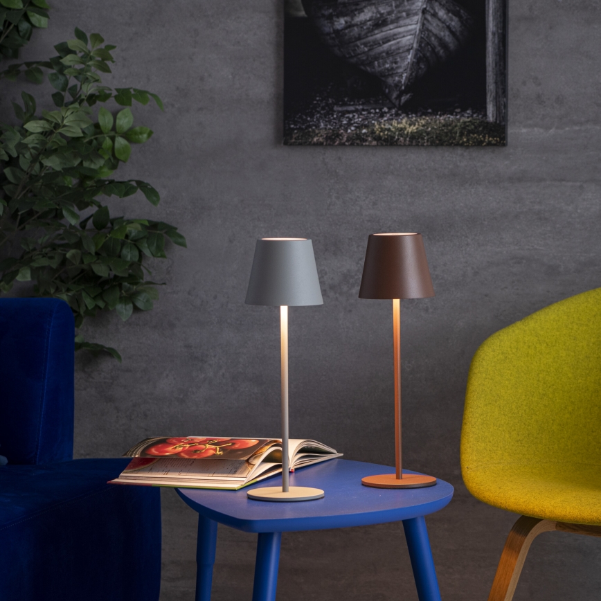 LED Dimbare oplaadbare tafellamp INITA LED/1,2W/1800 mAh IP54 bruin