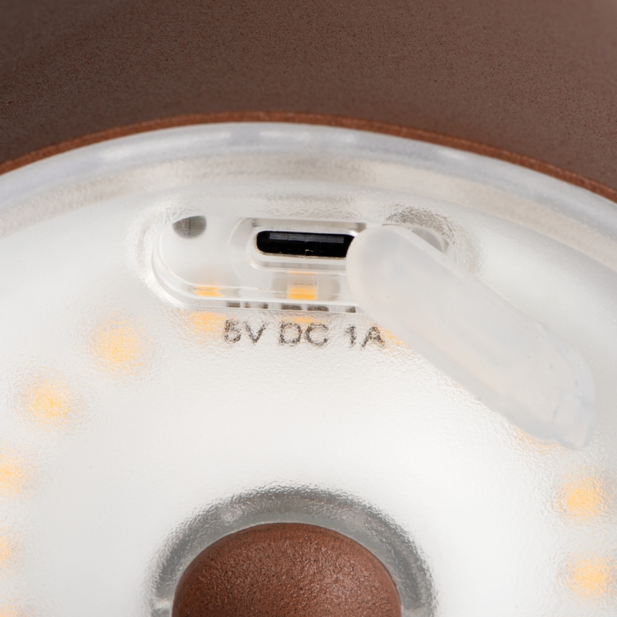 LED Dimbare oplaadbare tafellamp INITA LED/1,2W/1800 mAh IP54 bruin