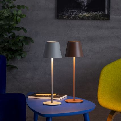 LED Dimbare Oplaadbare Bureaulamp INITA LED/1,2W/1800 mAh IP54 grijs