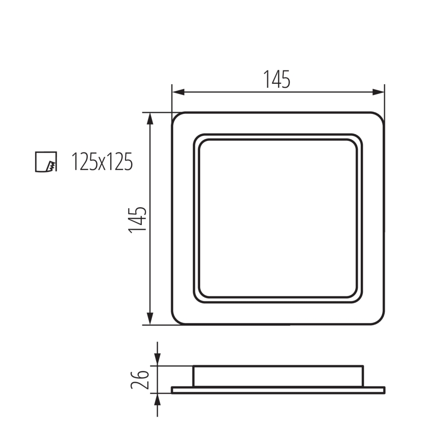 LED inbouwarmatuur voor badkamer TAVO LED/12W/230V 3000/4000/6000K 14,5x14,5 cm IP44 wit