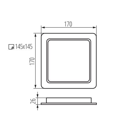 LED inbouwspot voor badkamer TAVO LED/18W/230V 3000/4000/6000K 17x17 cm IP44 wit