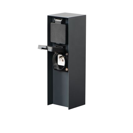 Buitenstopcontact zuil DASTO 2Z Type E 230V IP44 antraciet