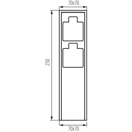 Buitenstopcontact zuil DASTO 2Z Type E 230V IP44 antraciet