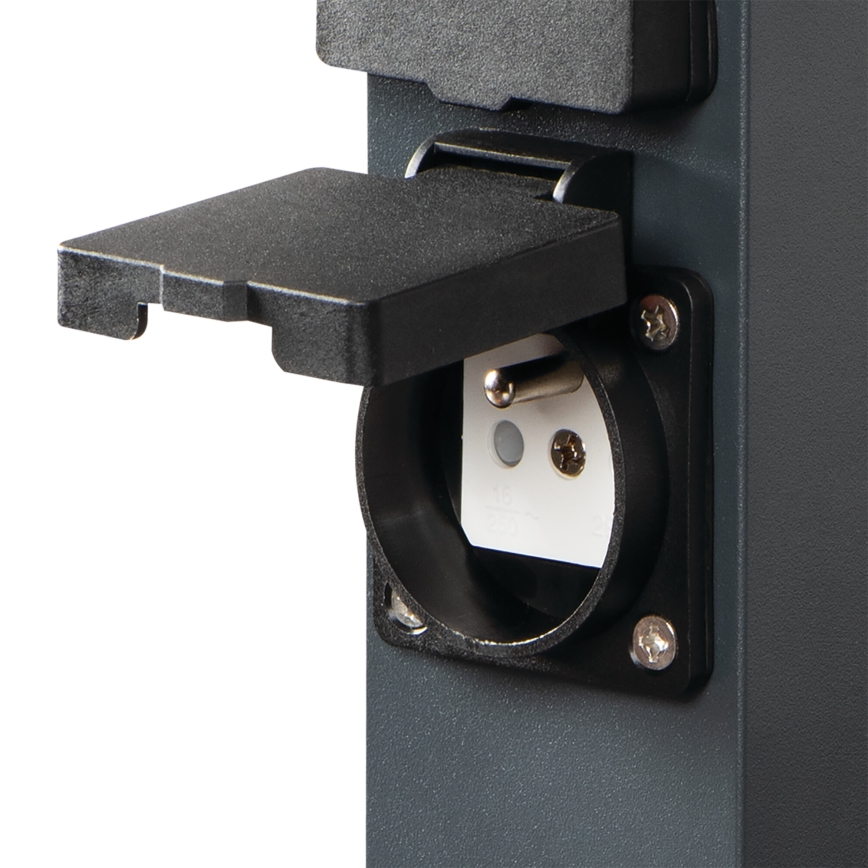 Buitenstopcontact zuil NASTO 2Z Type E 230V IP44 antraciet