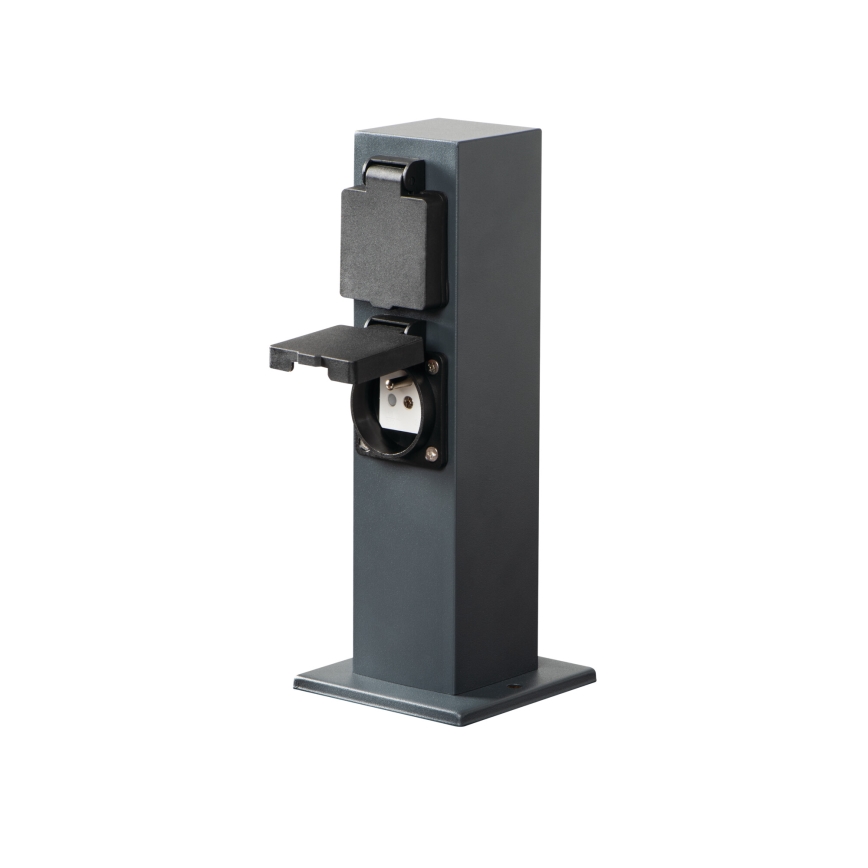 Buitenstopcontact zuil NASTO 2Z Type E 230V IP44 antraciet