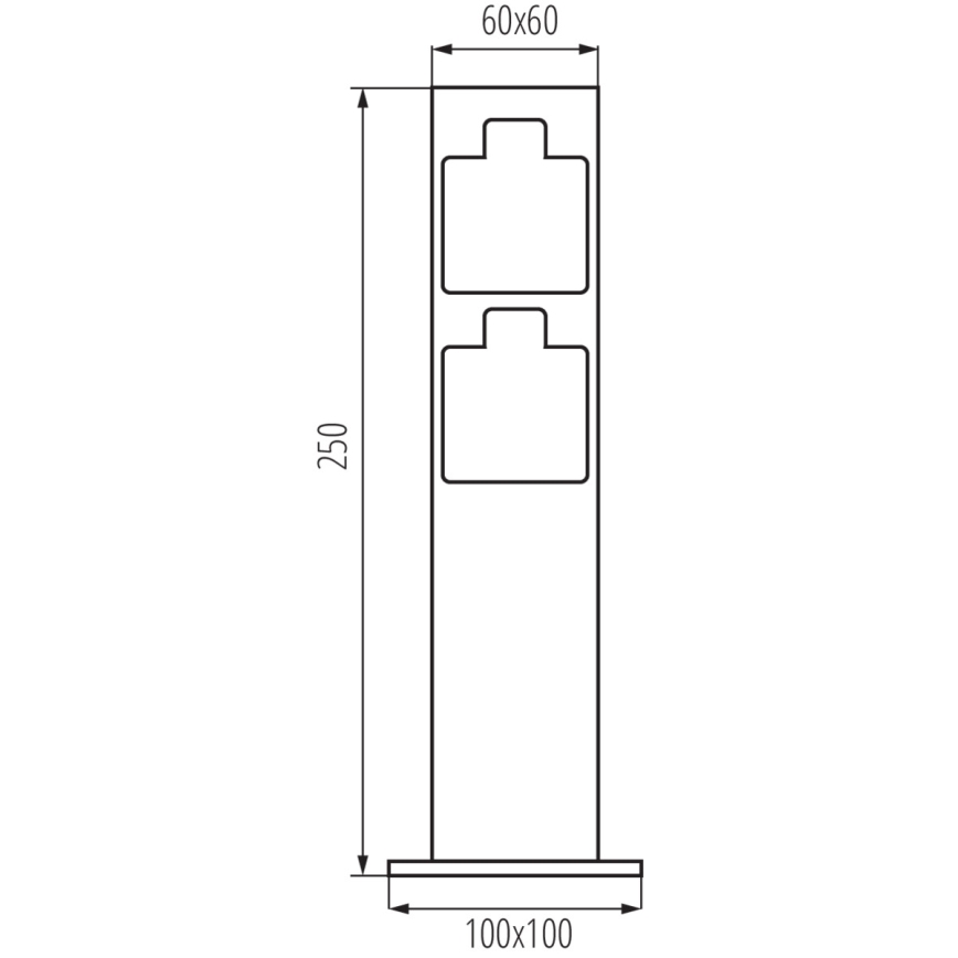 Buitenstopcontact zuil NASTO 2Z Type E 230V IP44 antraciet