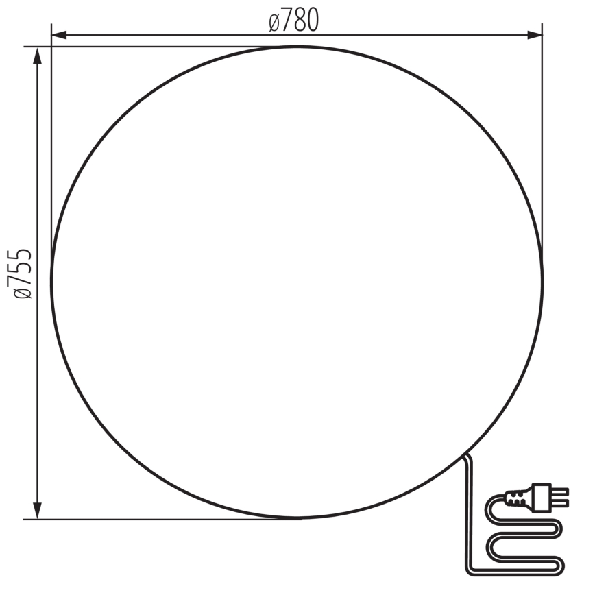 Buitenlamp STONO 1xE27/25W/230V Ø 78 cm IP65