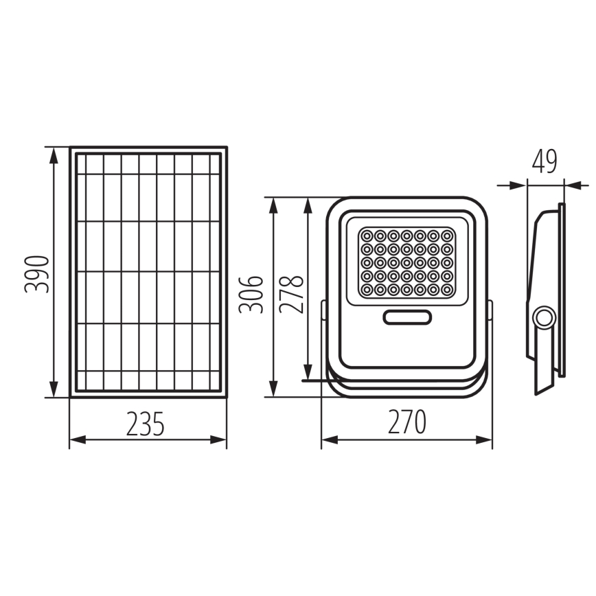 LED dimbare schijnwerper met een zonnepaneel en dusk sensor LED/15W/15000 mAh 3,2V IP65 + afstandsbediening
