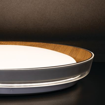 LED Plafondlamp NIFU LED/17,8W/230V diameter 43 cm wit/bruin
