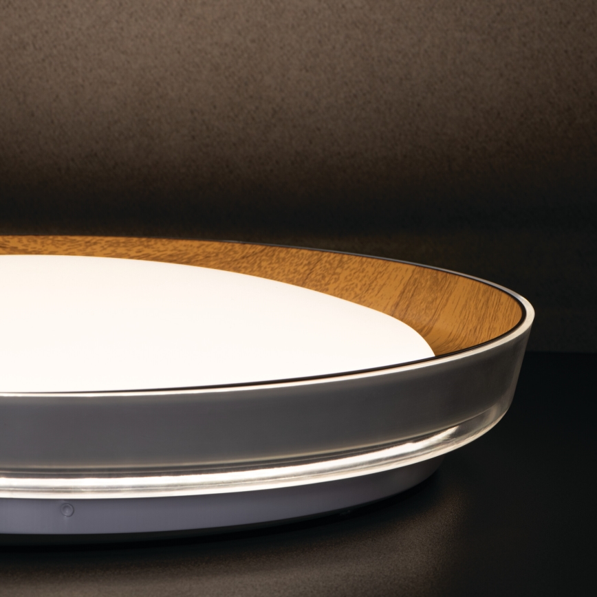 LED Plafondlamp NIFU LED/17,8W/230V diameter 43 cm wit/bruin