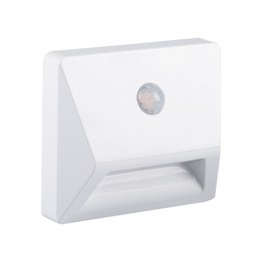 LED-inbouwarmatuur met bewegings- en schemersensor IRS LED/0,3W/3xAAA IP54 wit
