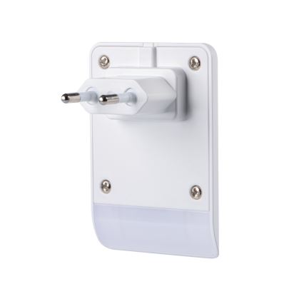 LED-oriëntatielamp met schemersensor voor in het stopcontact ORISA LED/0,28W/230V wit