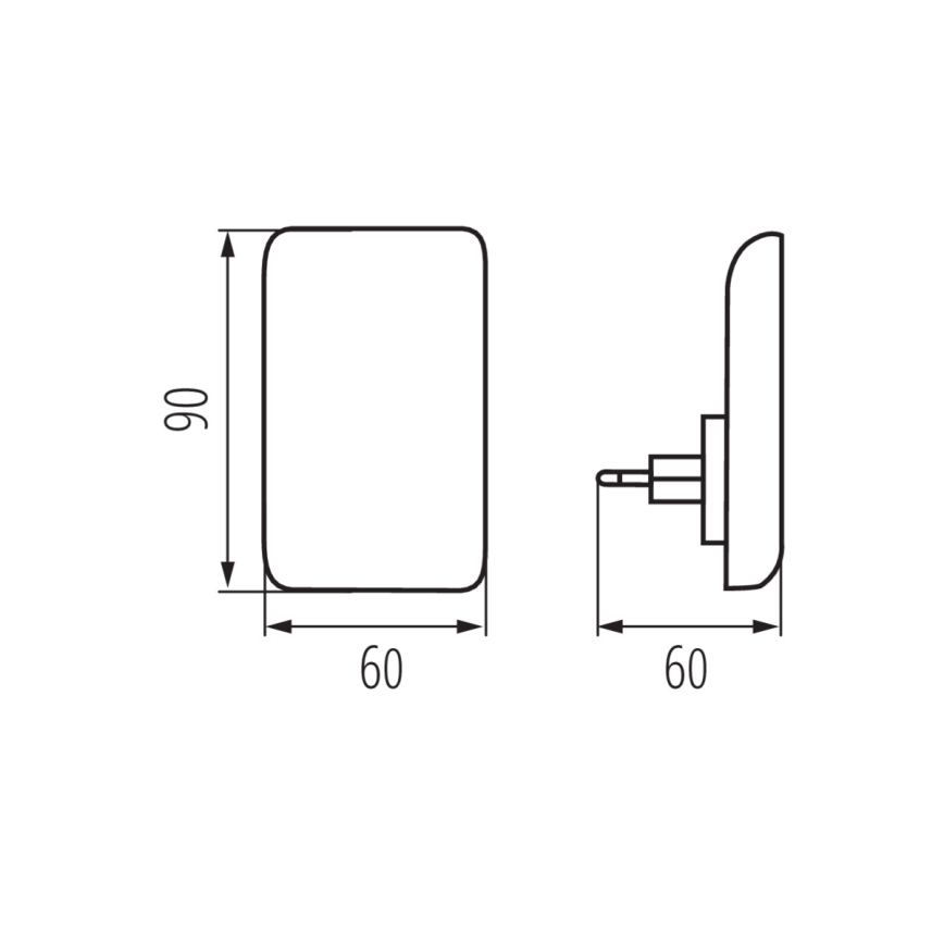 LED oriëntatielamp met schemerschakelaar voor in het stopcontact ORISA LED/0,28W/230V zwart