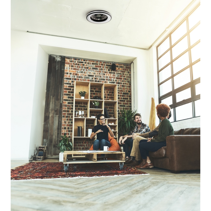 LED Dimbaar plafondlamp met ventilator PLAVE LED/48W/230V 3000/4000/6500K + afstandsbediening