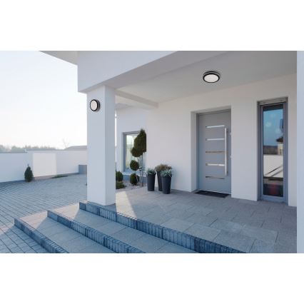 LED Plafondlamp voor buiten BENO ECO LED/12W/230V 3000/4000/6500K diameter 20 cm IP65 zwart