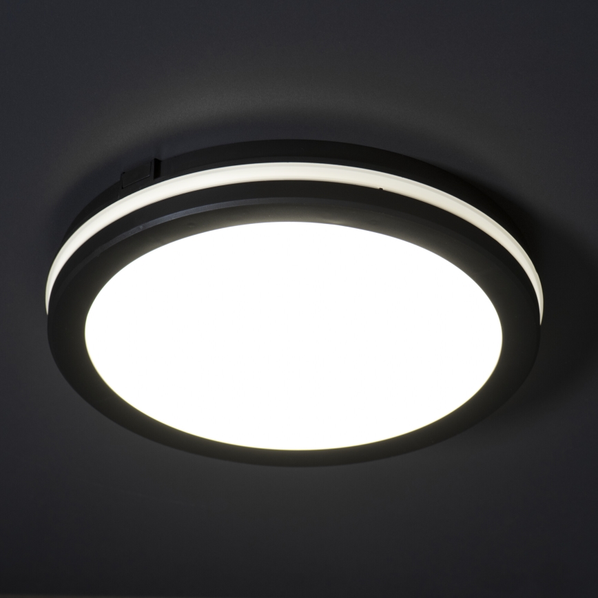 LED Plafondlamp voor buiten BENO ECO LED/12W/230V 3000/4000/6500K diameter 20 cm IP65 zwart