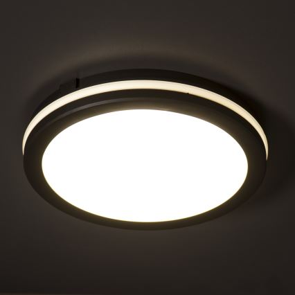 LED Plafondlamp voor buiten BENO ECO LED/12W/230V 3000/4000/6500K diameter 20 cm IP65 zwart