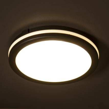 LED Plafondlamp voor buiten BENO ECO LED/12W/230V 3000/4000/6500K diameter 20 cm IP65 zwart