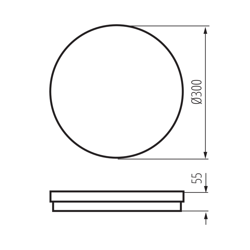 LED Plafondlamp voor buiten BENO E LED/30W/230V 3000/4000/6500K diameter 30 cm IP65 zwart