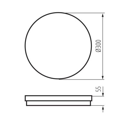 LED Plafondlamp voor buiten BENO ECO LED/30W/230V 3000/4000/6500K diameter 30 cm IP65 zwart