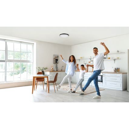 Dimbare LED plafondlamp PLAFON LED/20W/230V 3000-6500K Wi-Fi zwart