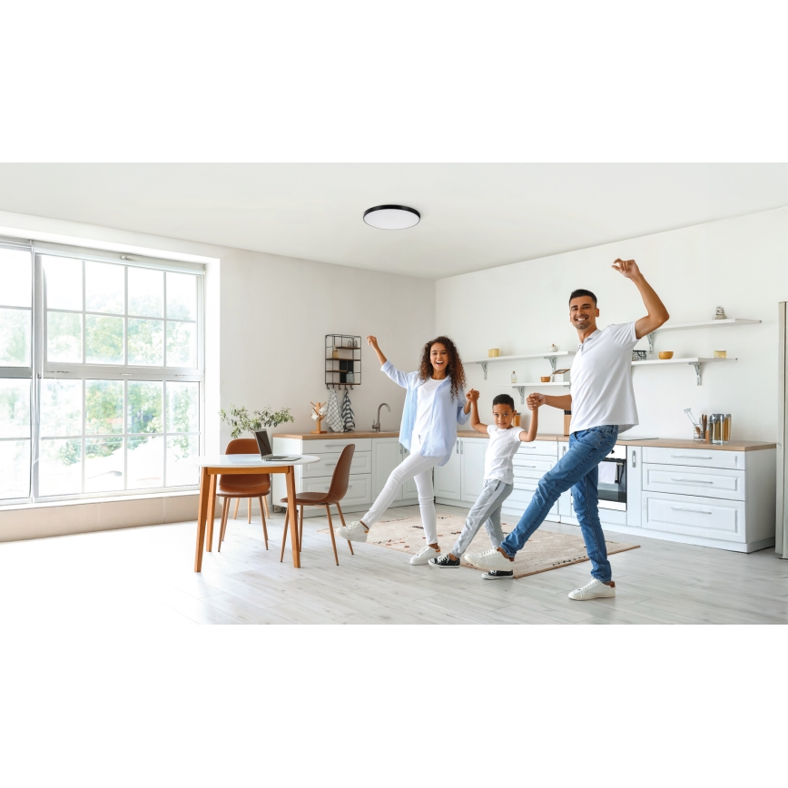 Dimbare LED plafondlamp PLAFON LED/20W/230V 3000-6500K Wi-Fi zwart