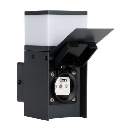 Wandlamp voor buiten met stopcontact DASTEN 1xG9/11W/230V IP44 zwart