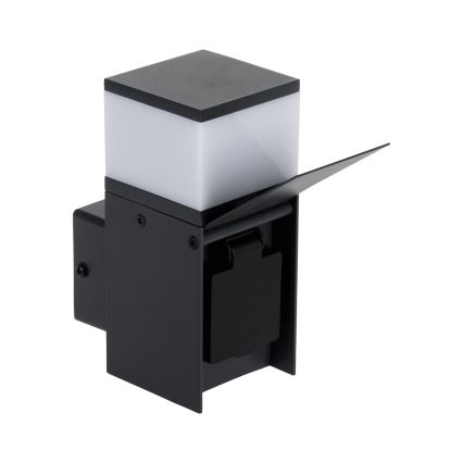 Wandlamp voor buiten met stopcontact DASTEN 1xG9/11W/230V IP44 zwart