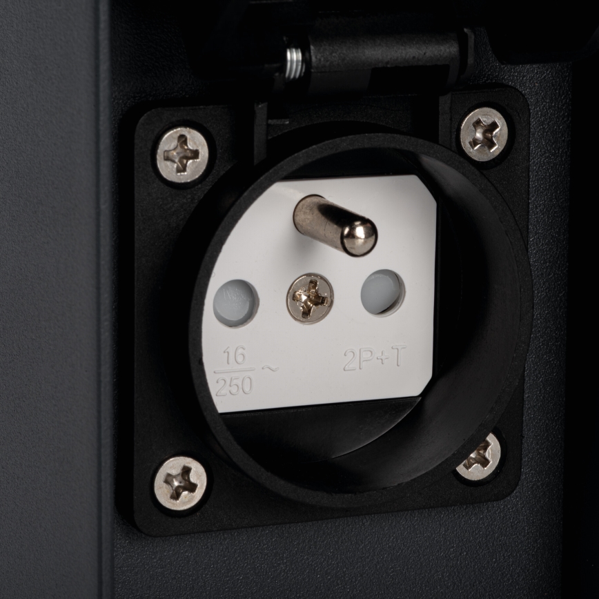 Wandlamp voor buiten met stopcontact DASTEN 1xG9/11W/230V IP44 zwart