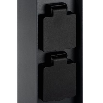 Buitenlamp met 2 stopcontacten DASTEN 1xG9/11W/230V 30 cm IP44 zwart