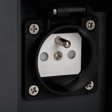 Buitenlamp met 2 stopcontacten DASTEN 1xG9/11W/230V 30 cm IP44 zwart