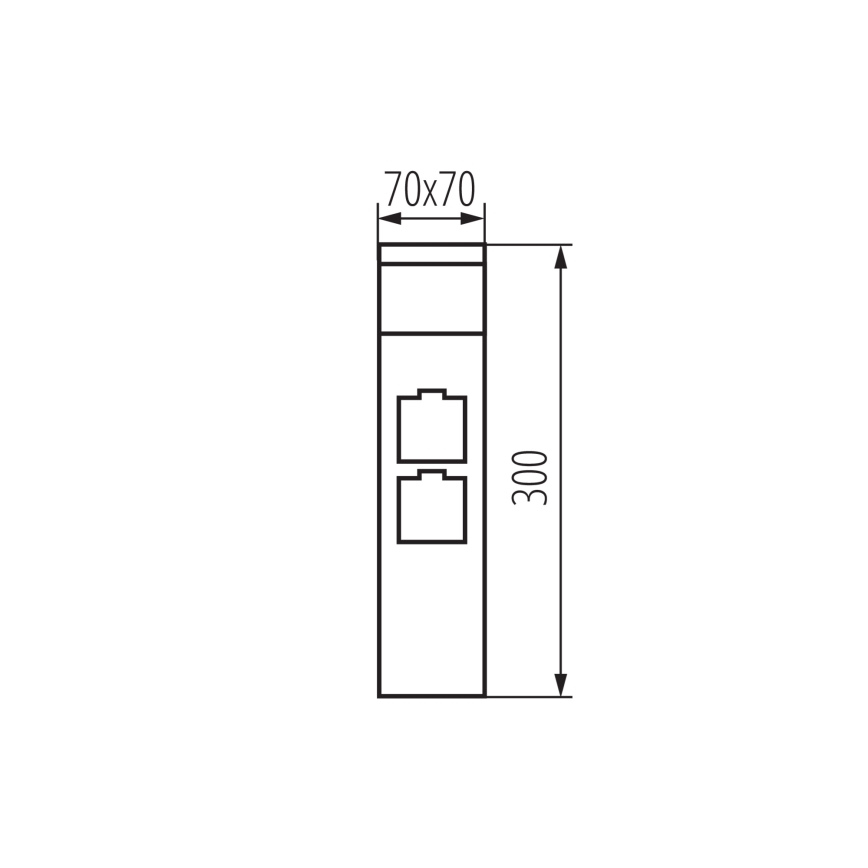Buitenlamp met 2 stopcontacten DASTEN 1xG9/11W/230V 30 cm IP44 zwart