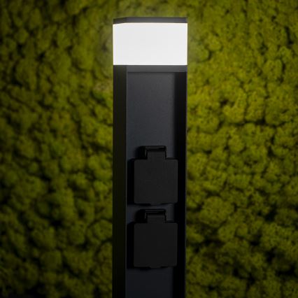 Buitenlamp met 2 stopcontacten DASTEN 1xG9/11W/230V 50 cm IP44 zwart